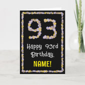 Carte 93e anniversaire : Floral Flowers Numéro, Nom pers (Devant)