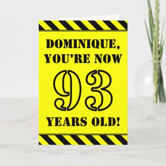 Carte 93e anniversaire : Jeu de style graphique, Nom per (Devant)