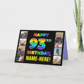 Carte 93e anniversaire : Rainbow Text, photos personnali (Devant)