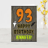 Carte 93e anniversaire : Thème d'Halloween Éffrayant, No (Fleur jaune)