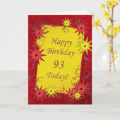 Carte 93rd Birthday (Fleur jaune)