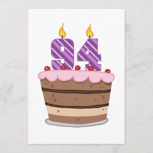 Carte 94 ans sur le gâteau d'anniversaire