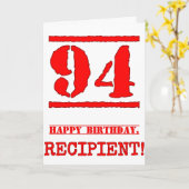 Carte 94e anniversaire : Amusant, Timbre en caoutchouc r (Fleur jaune)