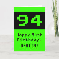 94e anniversaire : Nerdy / Geeky Style "94" et nom