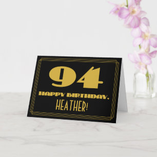 Carte 94e anniversaire : Nom + Décoration inspirée d'Art