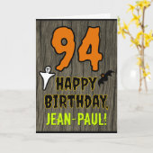 Carte 94e anniversaire : Thème d'Halloween Éffrayant, No (Fleur jaune)