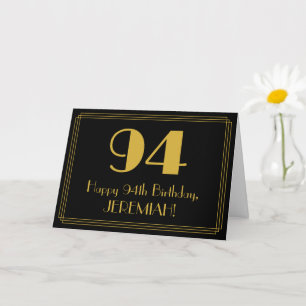 Carte 94ème anniversaire : Art Déco Inspiré Look "94" + 
