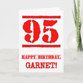 Carte 95e anniversaire : Amusant, Timbre en caoutchouc r (Devant)