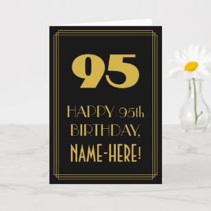 Carte 95e anniversaire - Art Déco Inspiré Look "95" & No