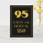 Carte 95e anniversaire ~ Art Déco Inspiré Look "95" & No (Fleur jaune)