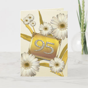 Carte 95e anniversaire avec marguerites.