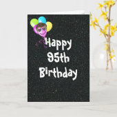 Carte 95e anniversaire Ballons avec lunettes de soleil A (Fleur jaune)