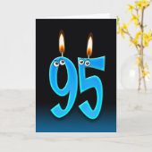 Carte 95e anniversaire bougies (Fleur jaune)