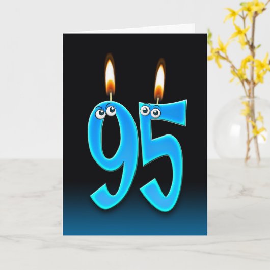 Carte 95e anniversaire bougies (Fleur jaune)