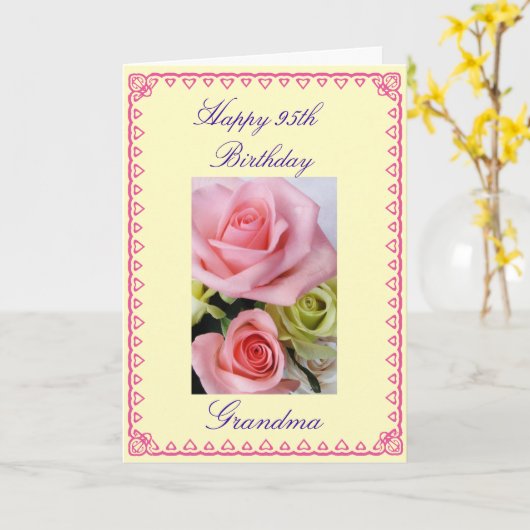 Carte 95e anniversaire de grand-mère (Fleur jaune)