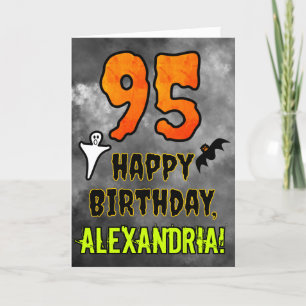 Carte 95e anniversaire : Eerie Halloween Thème + Nom per