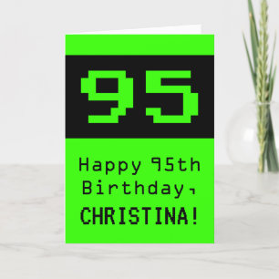 Carte 95e anniversaire : Nerdy / Geeky Style "95" et nom