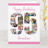 Carte 95e anniversaire Numéro 95 Photo Collage Big Custo (Fleur jaune)