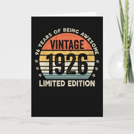 Carte 96 Ans D'Être Vintage 1926 (Devant)