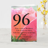 Carte 96e anniversaire (Fleur jaune)