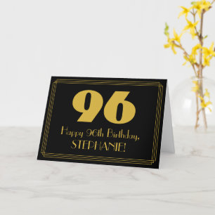 Carte 96e anniversaire : Art Déco Inspiré Look "96" & No