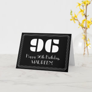 Carte 96e anniversaire : Art Déco Inspiré Look "96" & No