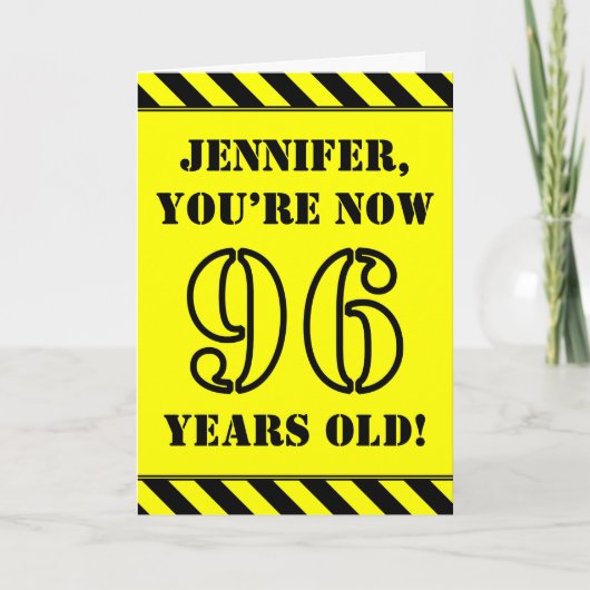 Carte 96e anniversaire : Jeu de style graphique, Nom per (Devant)
