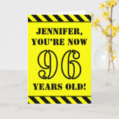 Carte 96e anniversaire : Jeu de style graphique, Nom per (Fleur jaune)