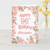 Carte 96e anniversaire Peach Peonies rose Aquarelle Flor (Fleur jaune)