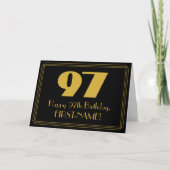 Carte 97e anniversaire : Art Déco Inspiré Look "97" & No (Devant)