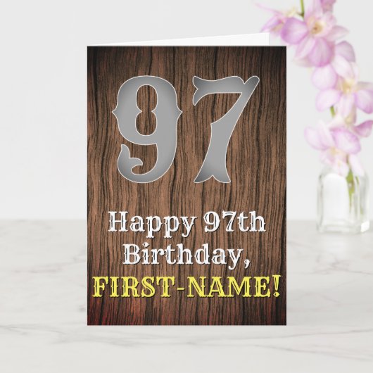 Carte 97e anniversaire : Pays inspiré par l'Ouest Look, (Orchidée)