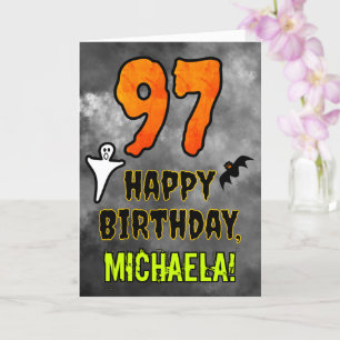 Carte 97th Birthday: Eerie Halloween Theme + Custom Name