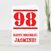 Carte 98e anniversaire : Amusant, Timbre en caoutchouc r (Devant)