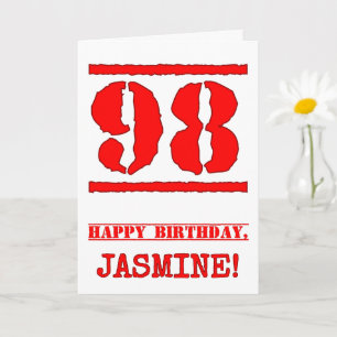 Carte 98e anniversaire : Amusant, Timbre en caoutchouc r