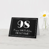 98e anniversaire ~ Art Déco Inspiré Look "98", Nom