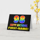 Carte 98e anniversaire : Bold, amusant, simple, arc-en-c (Fleur jaune)