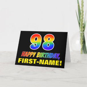 Carte 98e anniversaire : Bold, amusant, simple, arc-en-c