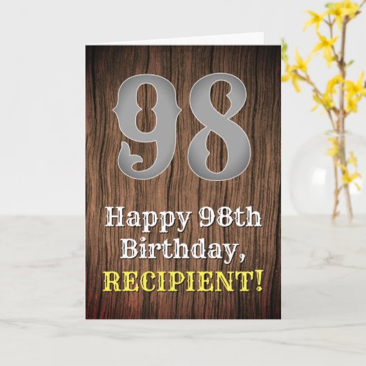 Carte 98e anniversaire : Pays inspiré par l'Ouest Look,  (Fleur jaune)