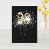 Carte 98e anniversaire Sparklers en noir (Fleur jaune)