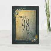 Carte 98e Anniversaire vintage (Devant)