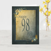 Carte 98e Anniversaire vintage (Fleur jaune)