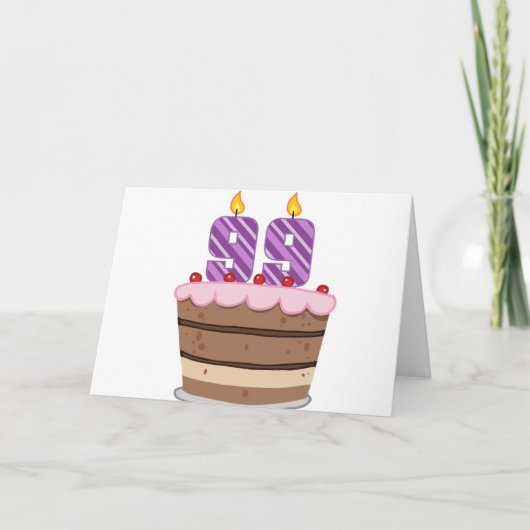 Carte 99 ans sur le gâteau d'anniversaire (Devant)