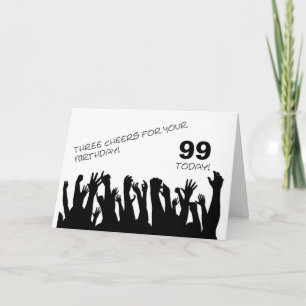 Carte 99e anniversaire avec des foules d'applaudis