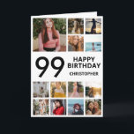 Carte 99e anniversaire Collage photo 13 photos noir blan<br><div class="desc">99e Joyeux Anniversaire Photo Collage 13 Photos Carte d'Anniversaire Noir et Blanc pour n'importe quel âge. 1er 13ème 15ème 16ème 18ème 20ème 21ème 30ème 40ème 50ème 60ème 70ème 80ème 90ème 100ème, tout âge. Pour plus de personnalisation, cliquez sur le bouton "Customiser" et utilisez notre outil de conception pour modifier ce...</div>