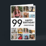 Carte 99e anniversaire Collage photo 13 photos noir blan<br><div class="desc">99e Joyeux Anniversaire Photo Collage 13 Photos Carte d'Anniversaire Noir et Blanc pour n'importe quel âge. 1er 13ème 15ème 16ème 18ème 20ème 21ème 30ème 40ème 50ème 60ème 70ème 80ème 90ème 100ème, tout âge. Pour plus de personnalisation, cliquez sur le bouton "Customiser" et utilisez notre outil de conception pour modifier ce...</div>