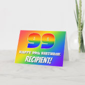 Carte 99e anniversaire : Motif Rainbow multicolore # 99 (Devant)