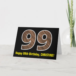 Carte 99e anniversaire : Nom + Faux Motif de grains de b