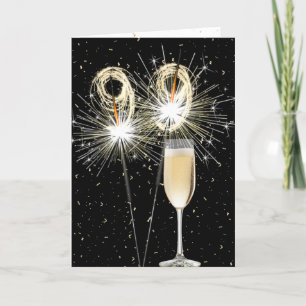 Carte 99e anniversaire Sparklers au vin blanc