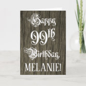 Carte 99e anniversaire : Texte élégant et raffiné; Faux (Devant)