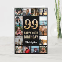 99e Joyeux Anniversaire Black and Gold Photo Colla